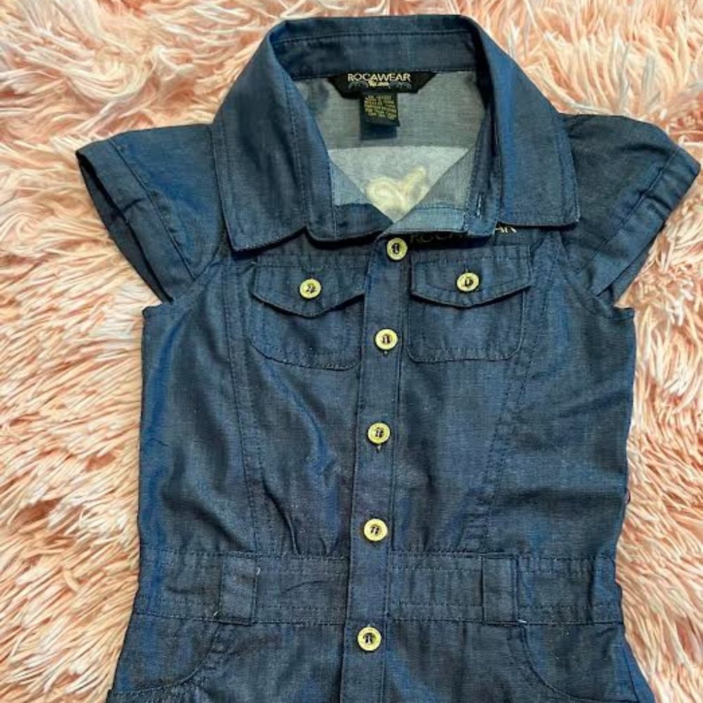 Baby Girl Rocawear Denim Dress Sz 12 Months